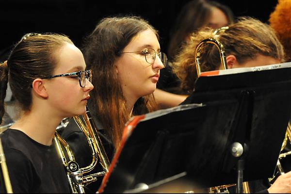 Students performing at the 2023-2024 All County Band Concert